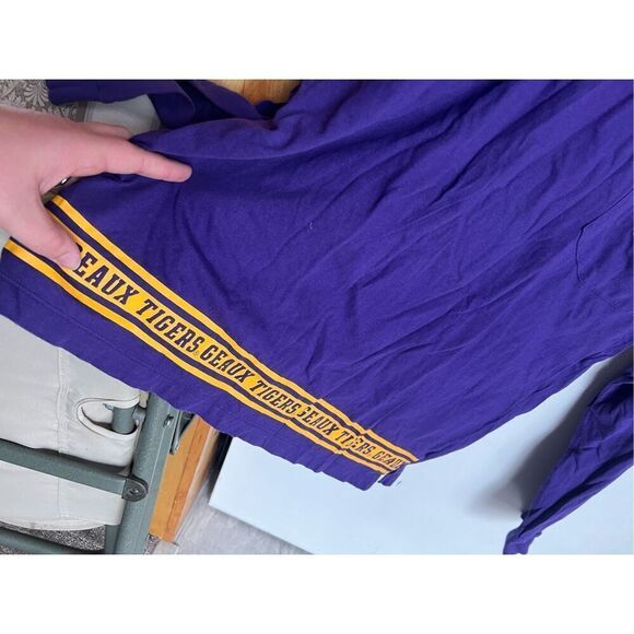 PINK By Victorias Secret LSU Geaux Tigers Long Sleeve Top Woman’s Size Large - Picture 3 of 7
